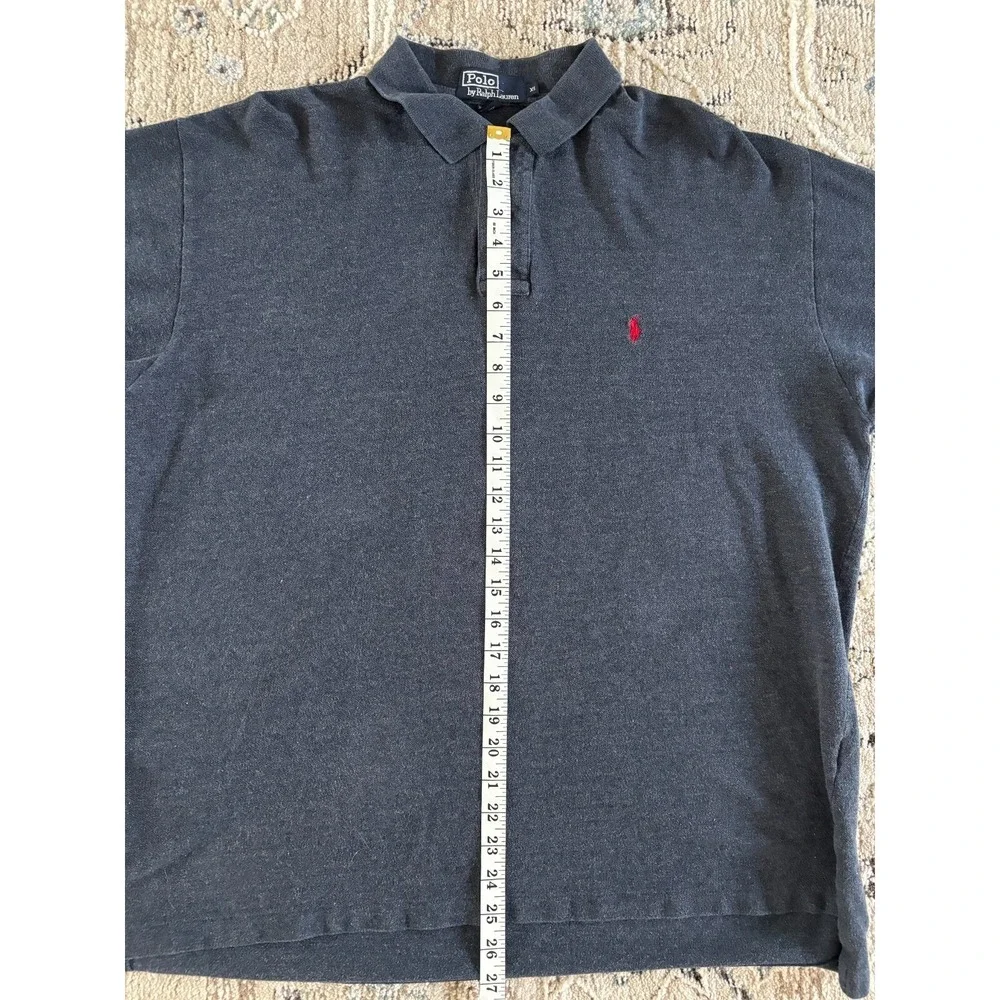 Polo Ralph Lauren Rugby Shirt Men Sz XL Blue 90s Preppy‎ Country Club Vintage